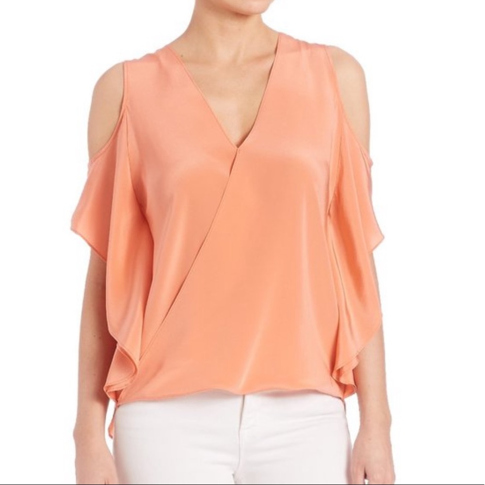 NWT Bailey 44 Azalea Peach Top Sz L Short Sleeve
